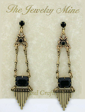 Vintage Reproduction Art Deco Style Austrian Crystal Chandelier Earrings