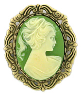 Vintage Reproduction Victorian style cameo costume brooch