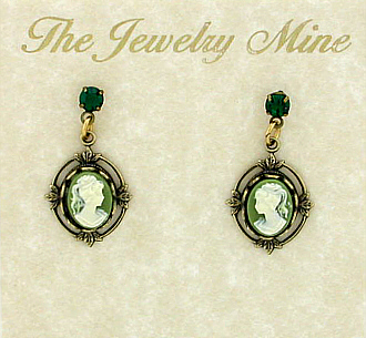 vintage Victorian cameo fashion earrings