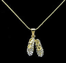 Austrian crystal ballerina slippers necklace