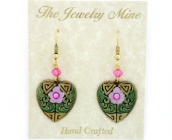 vintage style fashion heart earrings