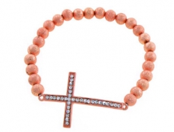 Vintage Style Sideways Cross Bracelet Rose Gold