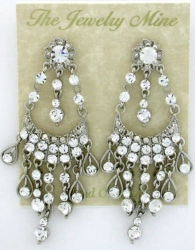 Vintage Victorian Style Austrian Crystal Chandelier Earrings