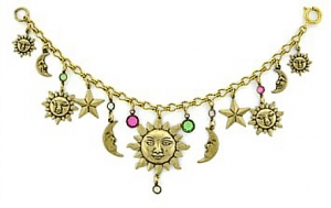 vintage look celestial charm bracelet