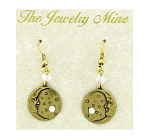 vintage celestial moon earrings