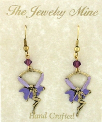 Victorian style hand painted fairy earrings