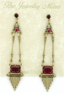 Vintage Reproduction Art Deco Style Austrian Crystal Chandelier Earrings