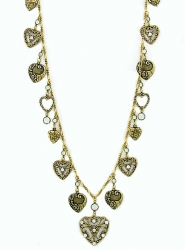 vintage look Victorian style heart charm necklace