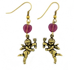 vintage cherubs and hearts fashion earrings