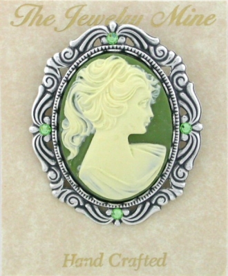 Vintage Reproduction Victorian style cameo costume brooch