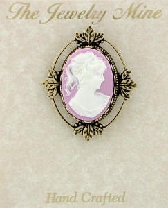 vintage look Victorian style cameo costume brooch