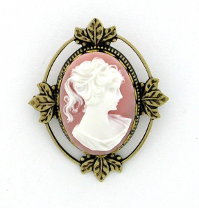 vintage look Victorian style cameo costume brooch