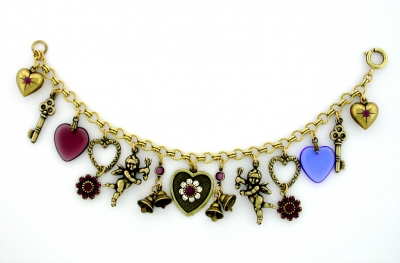 Victorian romance vintage reproduction fashion charm bracelet