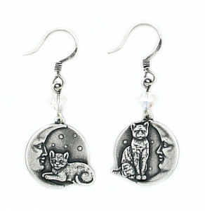 vintage fashion cat earrings