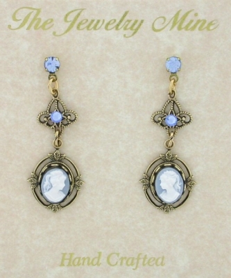 Victorian Style Filgree Cameo Earrings