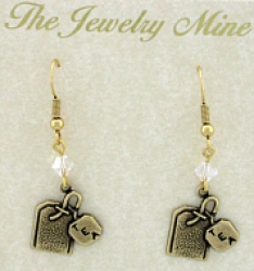 vintage tea jewelry,charm earrings