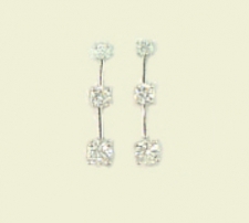 past present future cz earrings