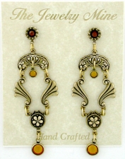 Vintage Victorian Style Topaz Austrian Crystal Chandelier Fashion Earrings